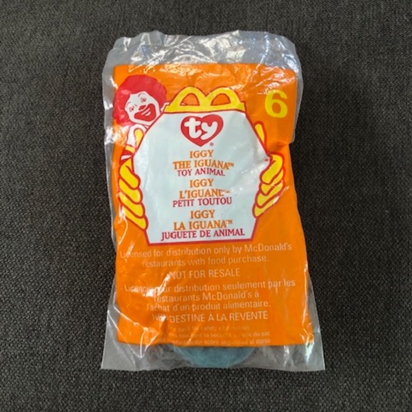 Iggy the Iguana McDonald's, 5.5". Ty Teenie Beanie Babies - Picture 3 of 4